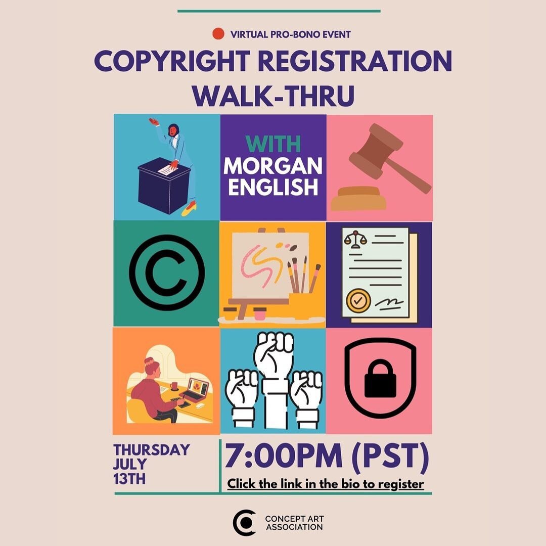 As part of our AI advocacy work we are going to start putting on more educational events for artists. First up is our copyright registration event. If you have been putting off registering your work or are just curious on what that even looks like no